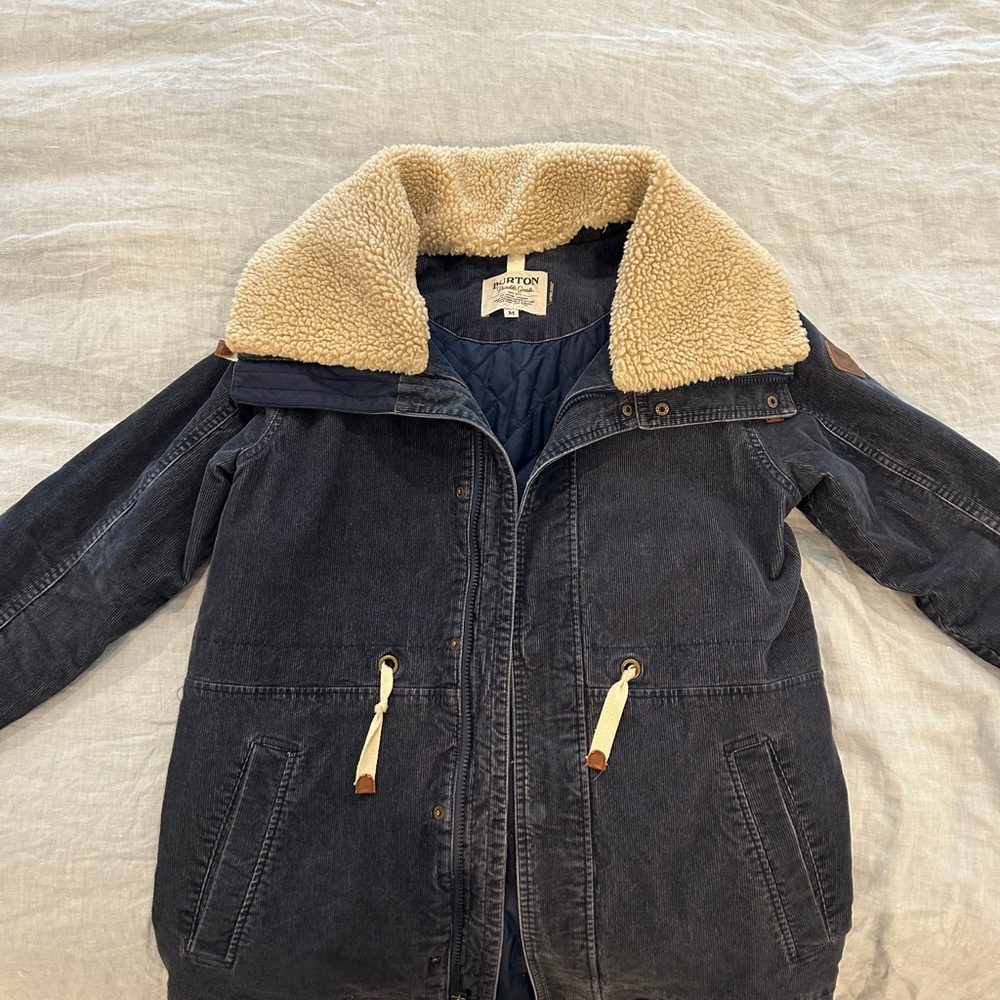 Burton Blue Jacket with Cream Sherpa Lining